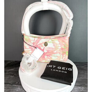 Kurt Geiger London - Bond Shoulder Bag - Coral Green & Pink Spring Artsy Tye-Dye